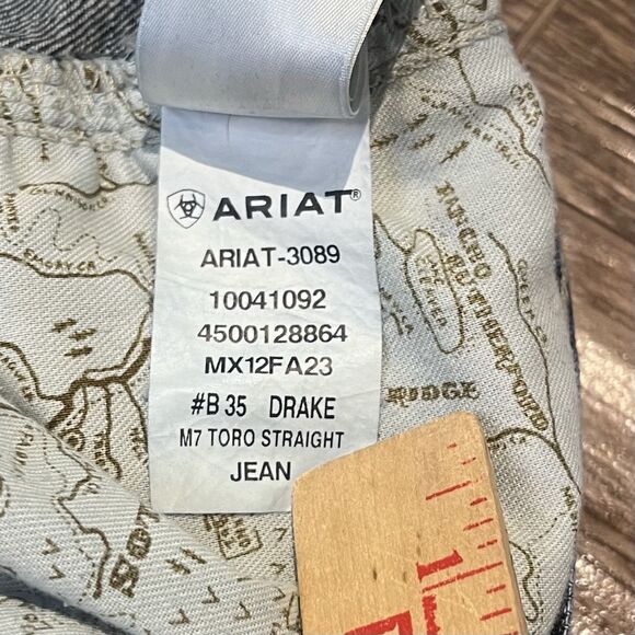 Ariat Jeans Men’s 31x34 Blue M7 Slim Fit Straight Leg Western Cowboy Stretch - Picture 6 of 14